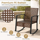 3-Piece Rocking Chair Patio Set with Glass Coffee Table