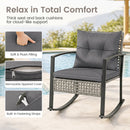 3-Piece Outdoor Rocking Chair Set with Coffee Table - Gray