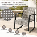 3-Piece Outdoor Rocking Chair Set with Coffee Table - Gray