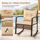 3-Piece Rocking Chair Patio Set with Glass Coffee Table