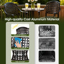 3 Piece Patio Bar Set Outdoor Cast Aluminum Round High Top Table 2 Counter Height Bar Stools