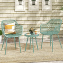 3 Piece Patio Chair Set with PP Seat and Tabletop for Porch