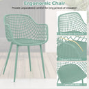 3 Piece Patio Chair Set with PP Seat and Tabletop for Porch