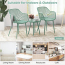 3 Piece Patio Chair Set with PP Seat and Tabletop for Porch