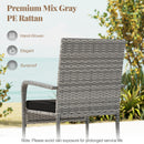 3 Piece Patio Furniture Set with Seat Cushions and Tempered Glass Tabletop for Balcony