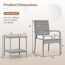 3 Piece Patio Furniture Set with Seat Cushions and Tempered Glass Tabletop for Balcony