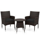 3 Piece Patio Furniture Set Outside Bistro Set for Porch
