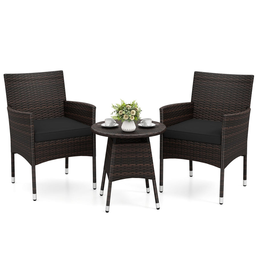 3 Piece Patio Furniture Set Outside Bistro Set for Porch