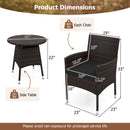 3 Piece Patio Furniture Set Outside Bistro Set for Porch