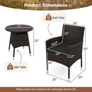 3 Piece Patio Furniture Set Outside Bistro Set for Porch
