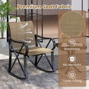 3 Piece Patio Rocking Set with Smooth Rocking Motion Outdoor Rocker Chair Bistro Set
