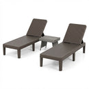 3-Piece Patio Set with 2 Adjustable Lounger Chairs and Rattan Side Table