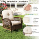 3-Piece Patio Swivel Rocker Set with Glass Side Table