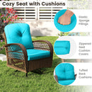3-Piece Patio Swivel Rocker Set with Glass Side Table