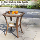 3-Piece Patio Swivel Rocker Set with Glass Side Table