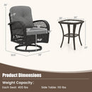 3-Piece Patio Swivel Rocker Set with Glass Side Table