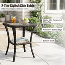 3-Piece Patio Swivel Rocker Set with Glass Side Table