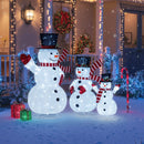3-Piece Pre-Lit 3D Snowman Set with 270 LED Lights