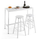 3 Piece Pub Table and Stools Kitchen Dining Set