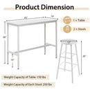 3 Piece Pub Table and Stools Kitchen Dining Set