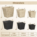 Rattan Planter Box Set - 3 Piece with Removable Liners