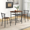 3 pcs Home Kitchen Bistro Pub Dining Table 2 Chairs Set