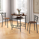 3 pcs Home Kitchen Bistro Pub Dining Table 2 Chairs Set