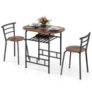 3 pcs Home Kitchen Bistro Pub Dining Table 2 Chairs Set