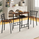 3 pcs Home Kitchen Bistro Pub Dining Table 2 Chairs Set