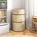 3-Piece Tree Stump Stool Set with Wood Printing Nature Decoration