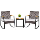 3-Piece Wicker Rocking Chair Set with Coffee Table