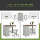 3-Piece Bar Table Set for 2 with 2 Saddle Stools for Dining Room