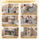 3 Pieces Kids Table and Chair Set with Space-saving Toddler Table and 2 Chairs