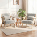 3 Pieces Living Room Furniture Set with Rubber Wood Frame