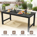 3 Pieces Outdoor Dining Table Set with 2 Benches
