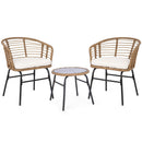 3-Piece Patio Conversation Set with Cushions