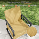 3 Pieces Outdoor Rattan Rocking Chairs Set with 2-Tier Side Table for Garden Backyard