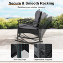 Outdoor Rattan Rocking Chair Set with Side Table - 3 Pieces