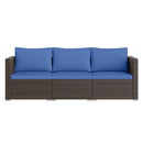 3 Pieces Patio Sectional Sofa Set with Soft Cushions