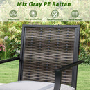 3 Pieces Outdoor Swivel Bar Set High Top Patio Bar Table and Rattan Wicker Chairs