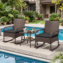 3-Piece Rocking Bistro Set with Cushions & Side Table