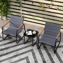 3 Pieces Patio Bistro Set Outdoor Fabric Conversation Set-Gray