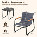 3 Pieces Patio Bistro Set Outdoor Fabric Conversation Set-Gray