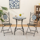 3 Pieces Mosaic Pattern Metal Dining Set