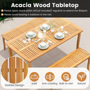 3 Pieces Patio Dining Set with Acacia Wood Outdoor Table and Benches
