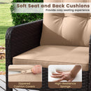 3 Pieces Patio PE Wicker Furniture Set with Cushions for Porch and Balcony