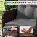 3 Pieces Patio PE Wicker Furniture Set with Cushions for Porch and Balcony
