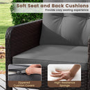 3 Pieces Patio PE Wicker Furniture Set with Cushions for Porch and Balcony