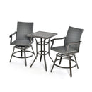 3 Pieces Swivel Bar Set with 4D Air Fiber Cushion