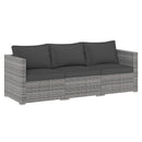3 Pieces Patio Sectional Sofa Set PE Rattan Modular Couch Furniture Set with Soft Cushions